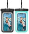 WEKEEP Waterproof Phone Pouch 2 Pack, IPX8 Cellphone Dry Bag Beach Essentials for Cruise Travel (Black/Teal)